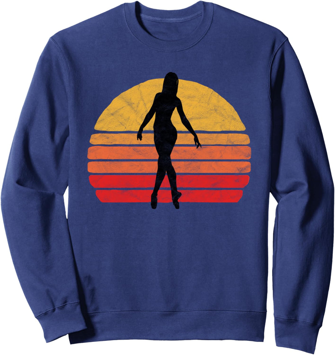 En Pointe Ballet Dancer Silhouette & Sun Vintage 80's Dance Sweatshirt