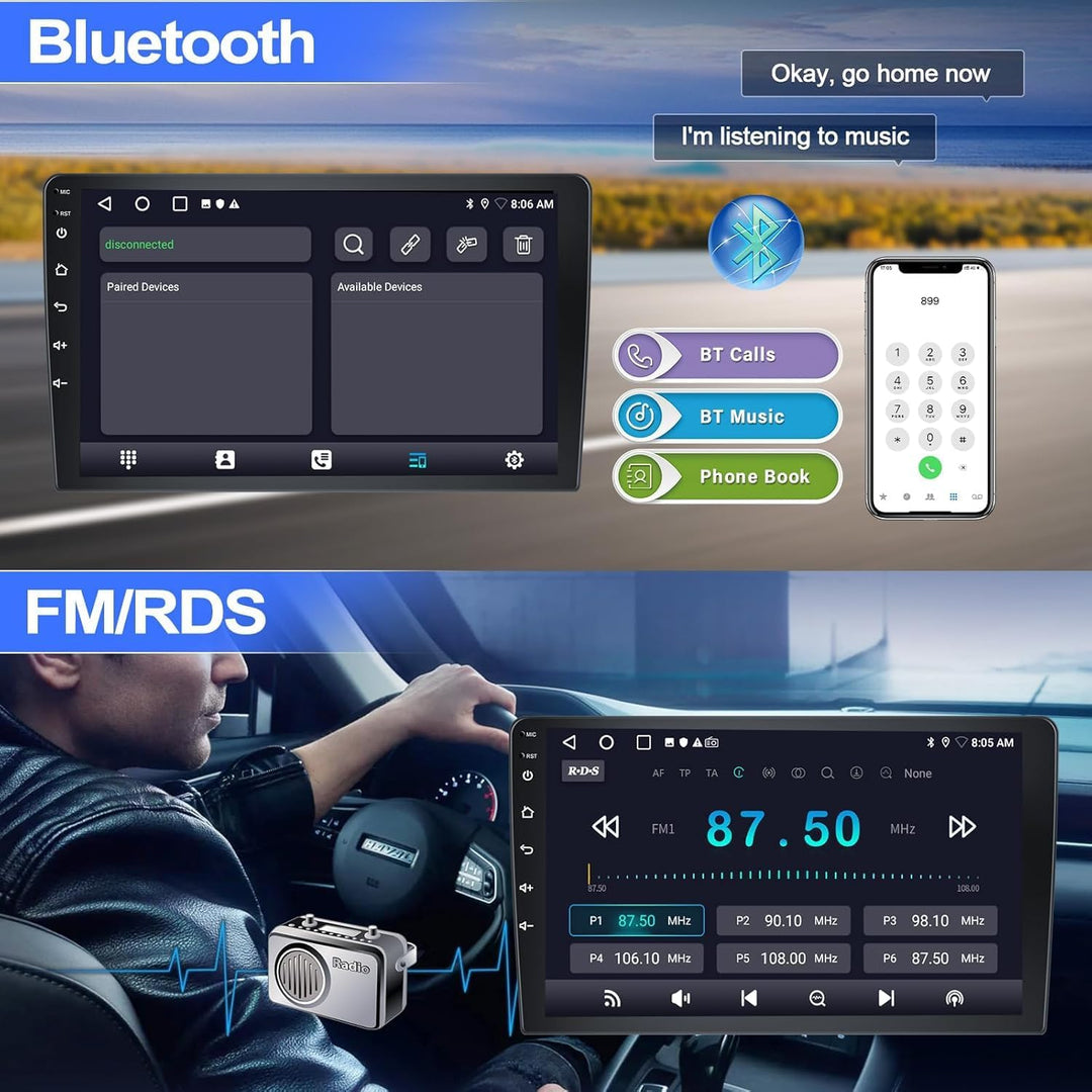 CAMECHO Android 15 Autoradio mit Navi für Mercedes Benz E-Klasse W211 CLS Klasse W219,Doppel Din Rad