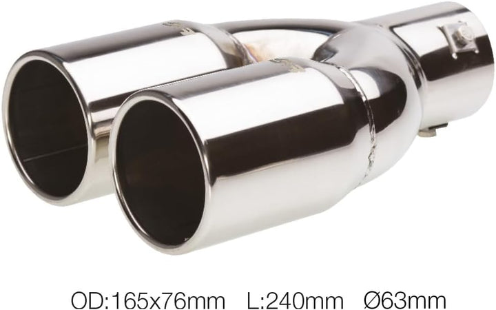 Simoni Racing TRX/60 Exhaust Tip Double Rounded, INOX
