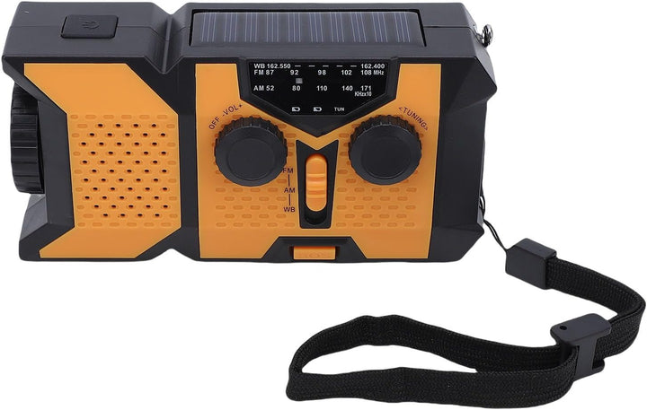FTVOGUE Notfall-Kurbelradio, Tragbares NOAA-Wetterradio mit Solarstrom und 2000-mAh-Powerbank, LED-T