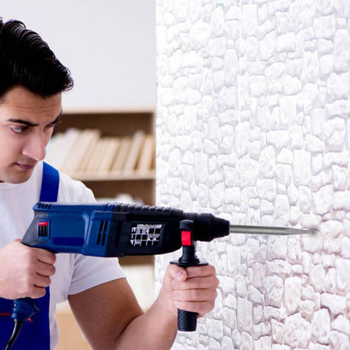 Meichoon Hammer Meissel 4er Set Elektrobohrer Rotary Hammer Schlagbohrer Rundschaft Spitz Flachkopf