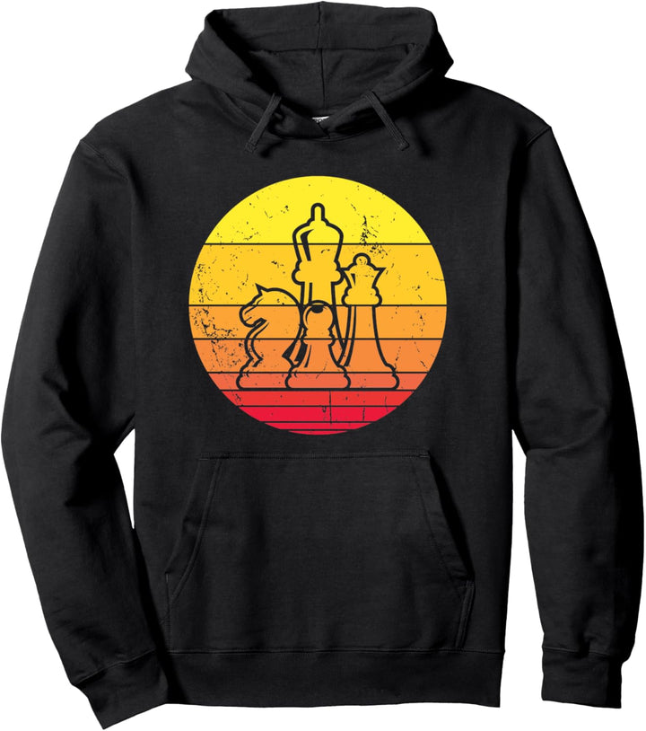 Schach Schachfiguren Schachspieler Retro Vintage Geschenk Pullover Hoodie