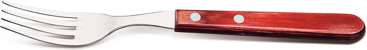 Tramontina Steakgabel Set Jumbo, 6-teilig, rostfreier Edelstahl, Holzgriff FSC-zertifiziert, spülmas