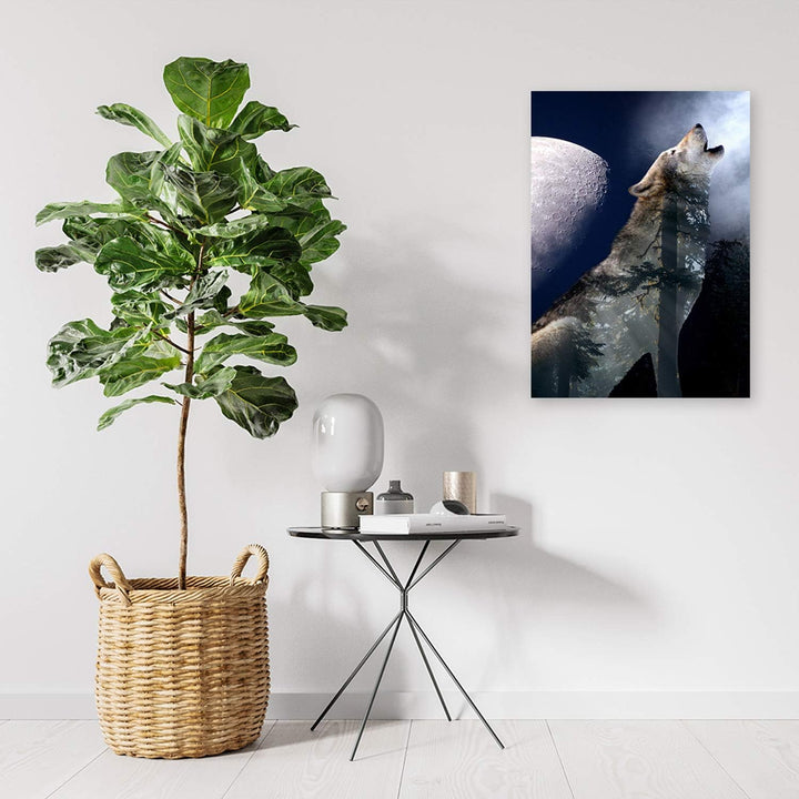 Feeby Wandbild Tier Druckbild Leinwandbild Grafik Blau 60x90 cm Leinwandbild 60x90 cm Blau_A, Leinwa