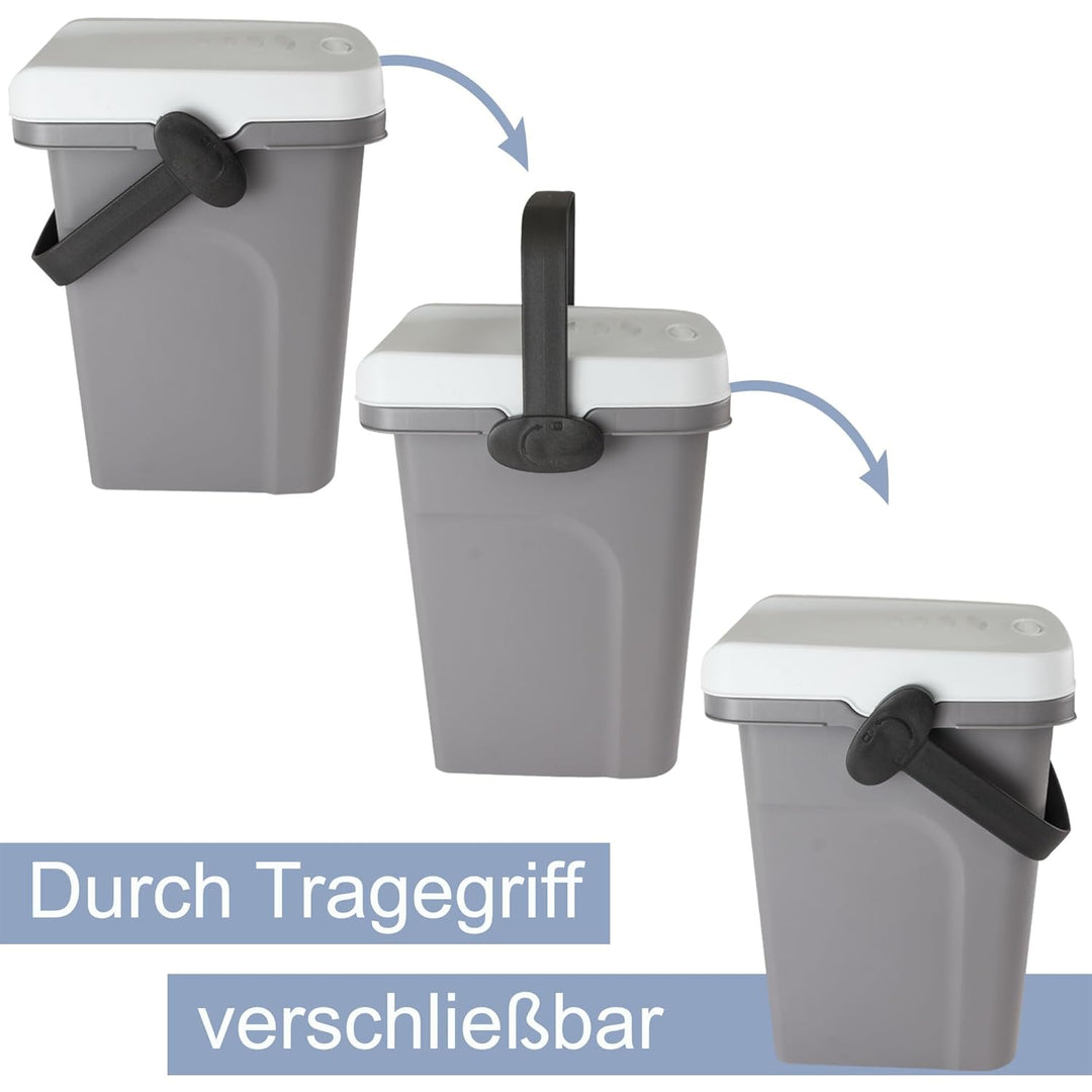 2x 7 Liter Windeleimer Geruchsdicht Blau und Grün, Biomülleimer Küche, Bio Mülleimer Klein verschlie