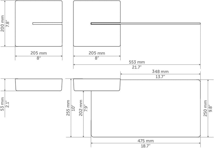 Meliconi 480522 Ghost Cubes Shelf White Stapelbare Kabelkanal mit Regalen aus Glas weiss Weiss Shelf