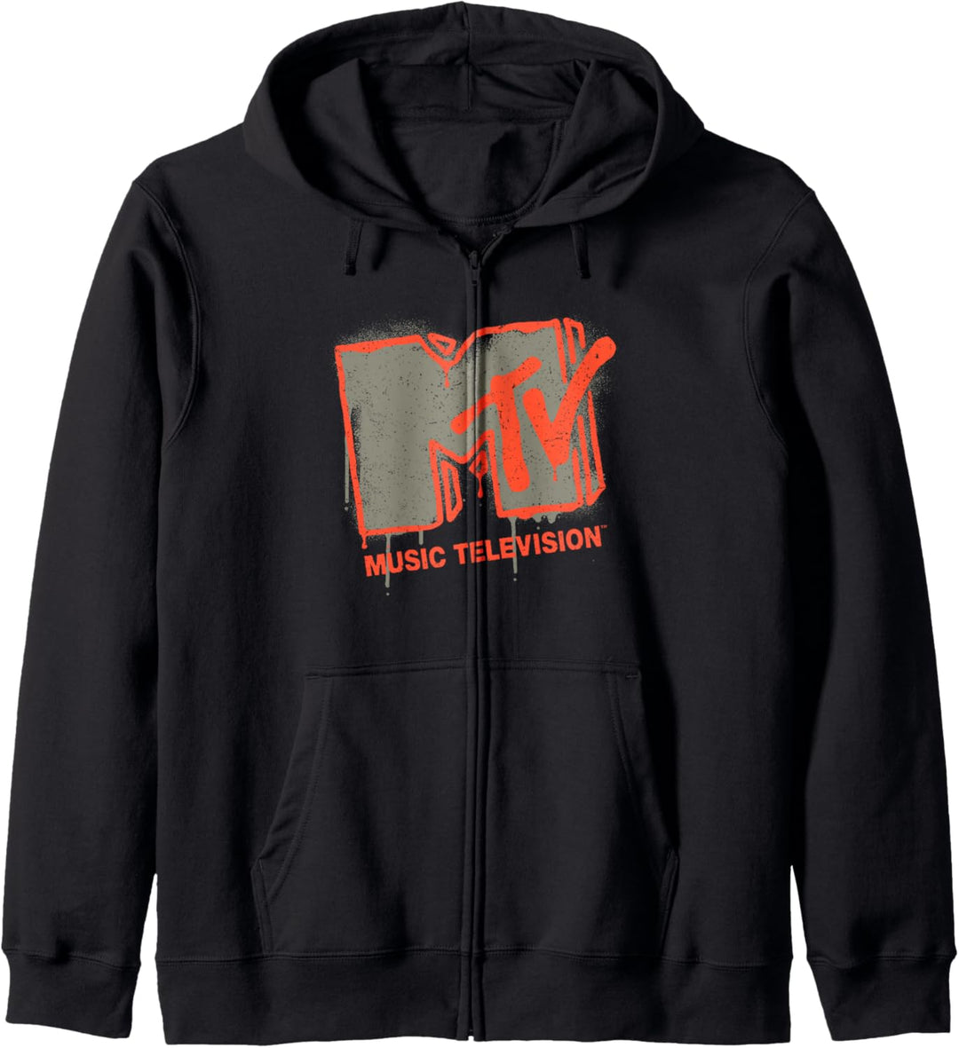 MTV Grungy Spray Paint Drip Logo Kapuzenjacke