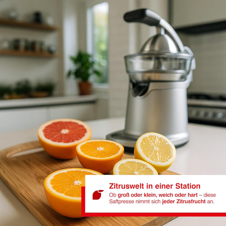 Solis Citrus Press Station 8454 Zitruspresse - Elektrischer Edelstahl Entsafter - Automatische Saftp
