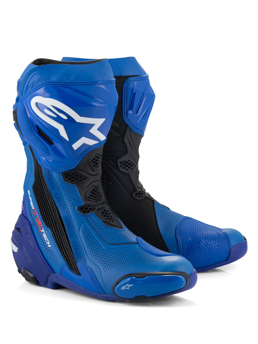Alpinestars Supertech R Vented Motorradstiefel, blau/schwarz, 42 Blau Schwarz 42 EU, Blau Schwarz 42