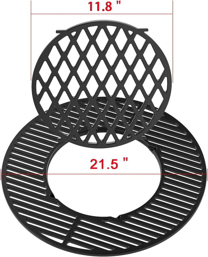 Onlyfire Kompletter Gusseisen-Grillrost System Sear Grate für Weber 57 Kugelgrill, Gusseisen