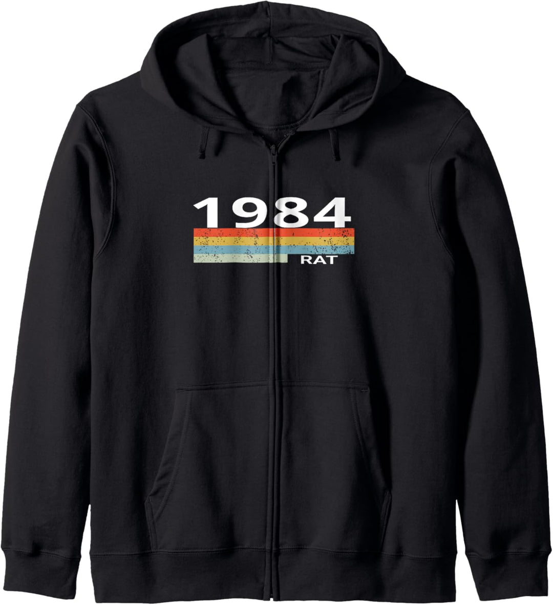 1984 Vintage Stripes Birthday Die Ratte Kapuzenjacke