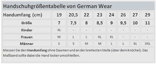 German Wear Motorradhandschuhe Motorrad Biker Lederhandschuhe Schwarz (7=s), 7=s