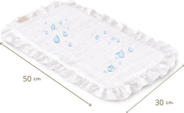 Thermikoa Spucktuch Baby Musselin – 50x30 cm Mulltuch für Kinderwagen – 3-lagige Baumwolle & Frottee
