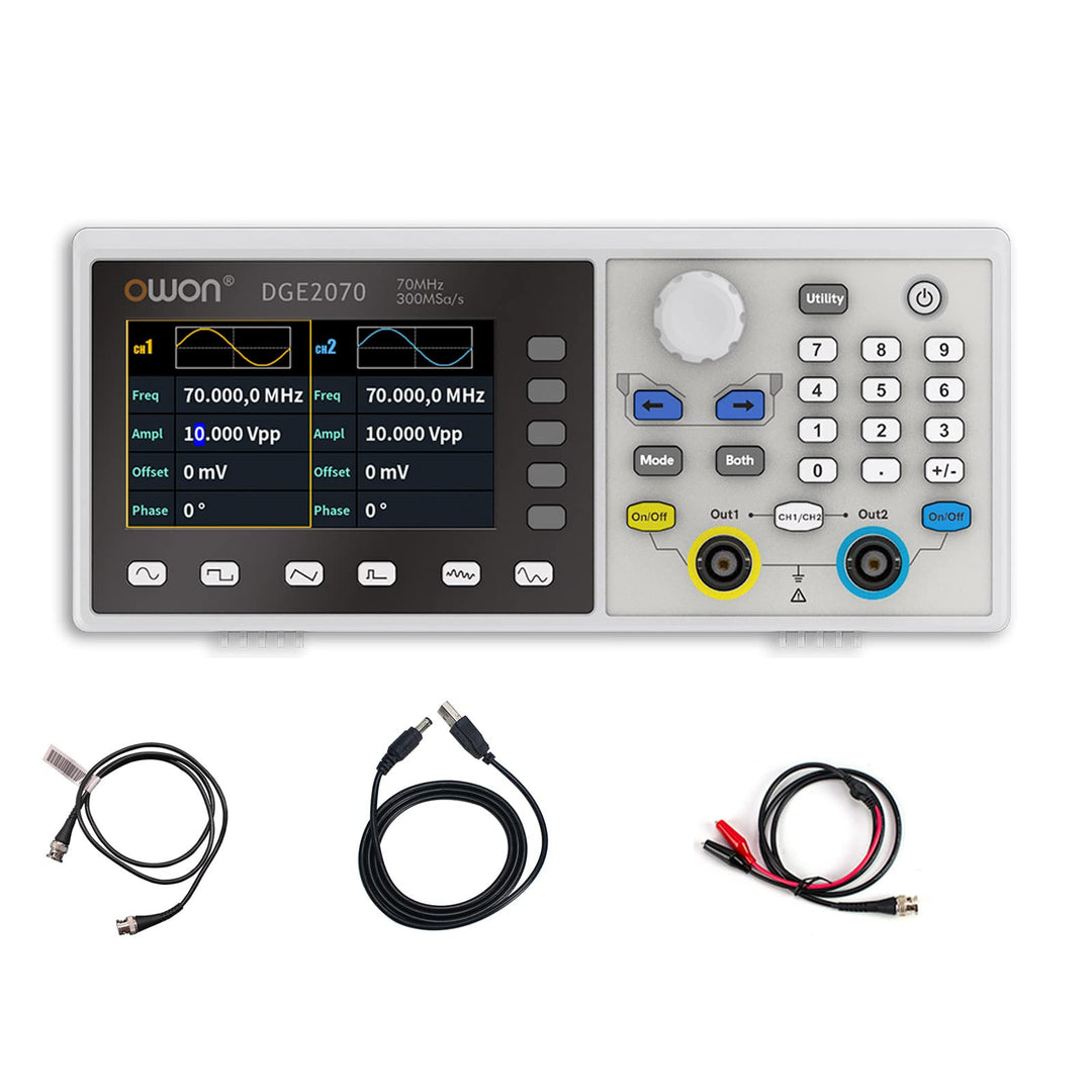 OWON DGE2070 Arbitrary Waveform Generator AWG 14bit vertikale Auflösung 2CH 70MHz 300MSa/s 3,6 Zoll