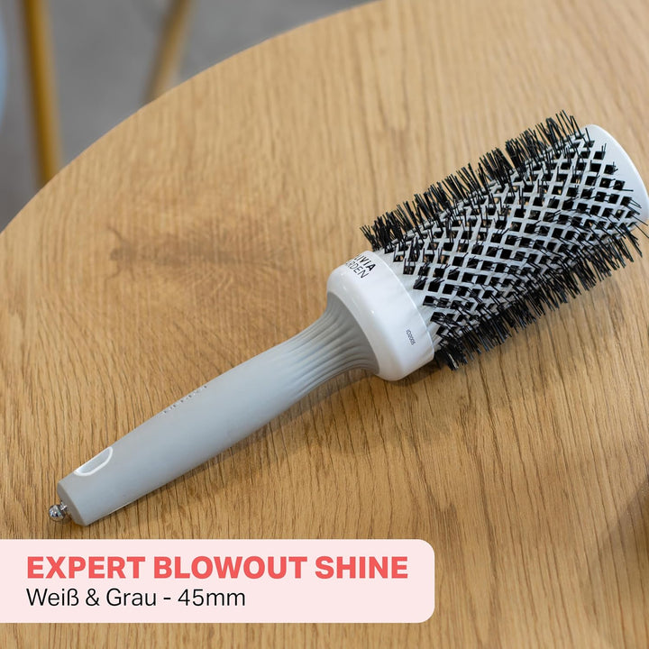 Olivia Garden - Expert Blowout Shine Hairbrush - White and Grey - 45, 45