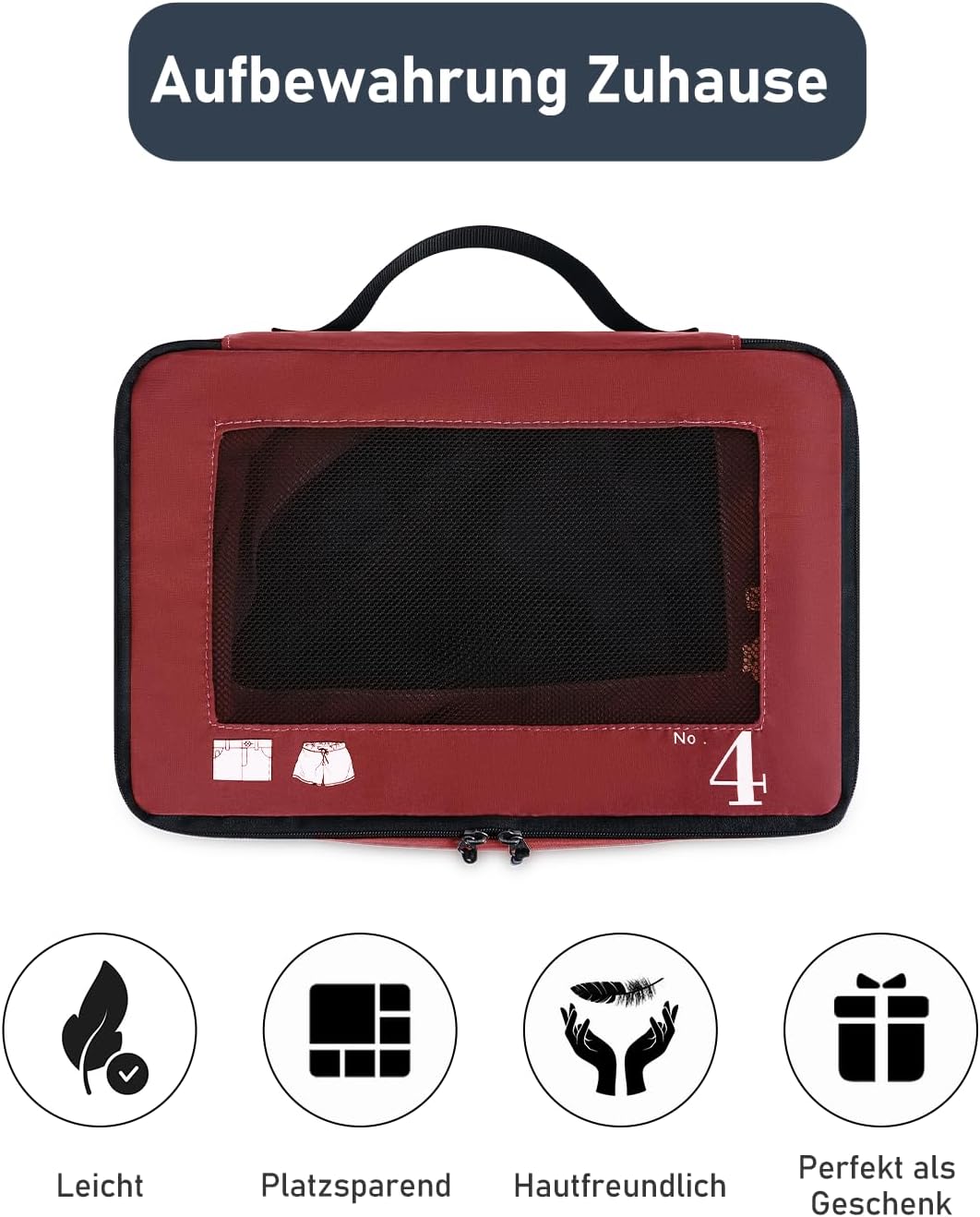ECOHUB Packwürfel für Koffer, 7 Stück, Reise-Organizer, Verpackungstaschen, recyceltes PET, umweltfr