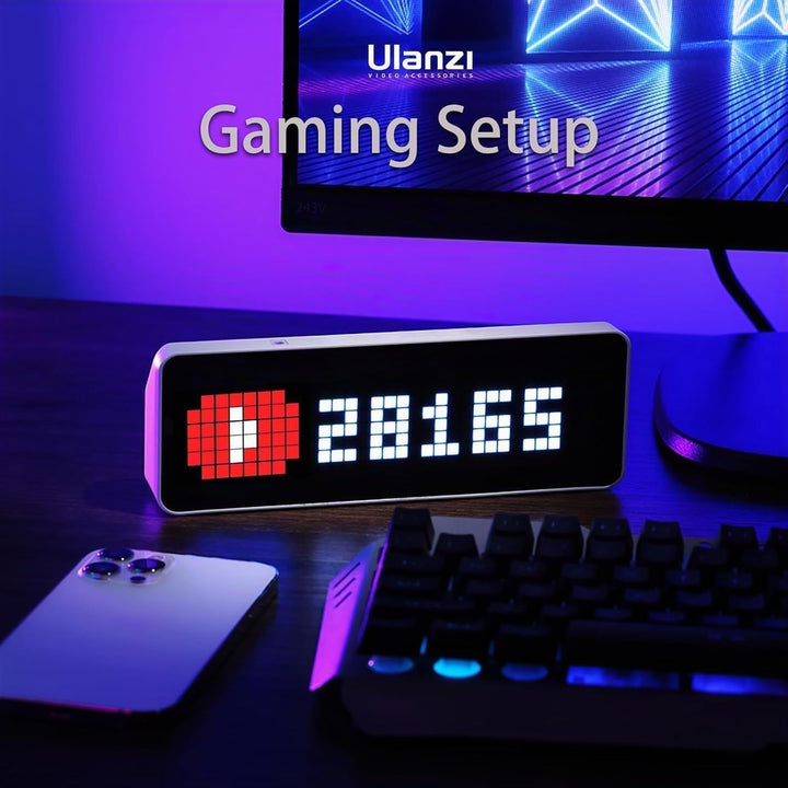 ULANZI TC001 Smart Pixel Clock, Social Media Counter, Digitaler Wecker mit Wetter, AWTRIX Simulator,
