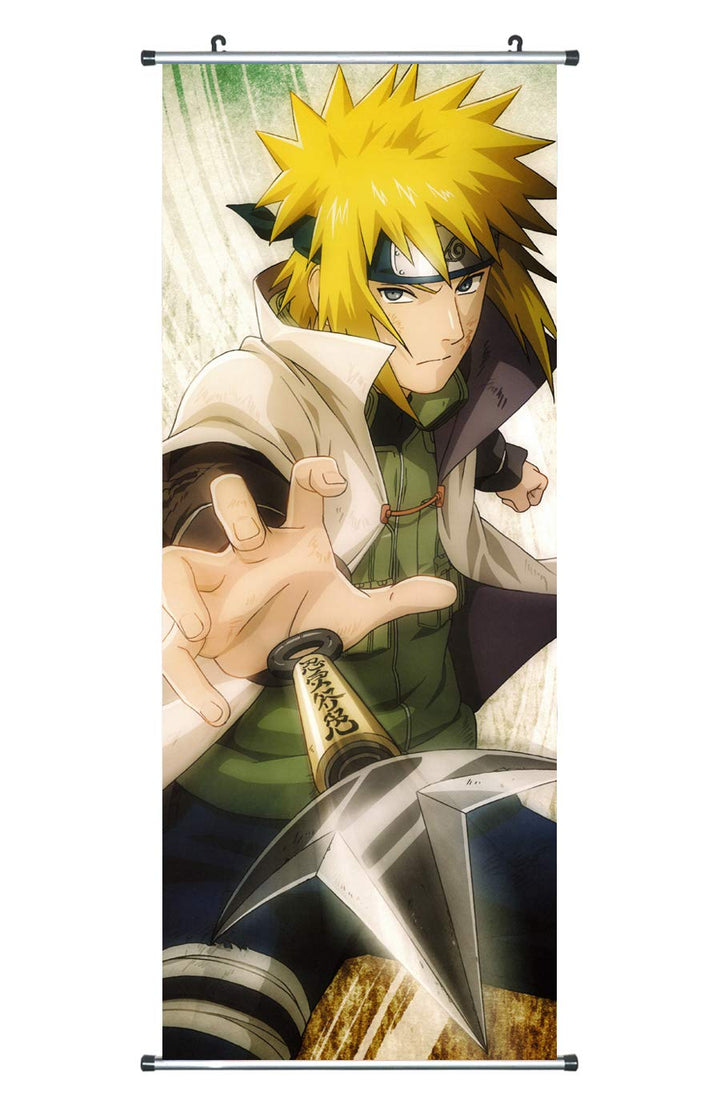 CoolChange Grosses Naruto Rollbild/Kakemono aus Stoff Poster, 100x40cm, Motiv: Minato Namikaze, Mina