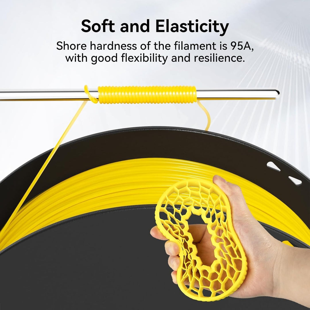 kexcelled TPU 95A Filament, Flexibel und Weich, Hervorragende Elastizität, 1,75mm 1kg Spule Rolle, 3