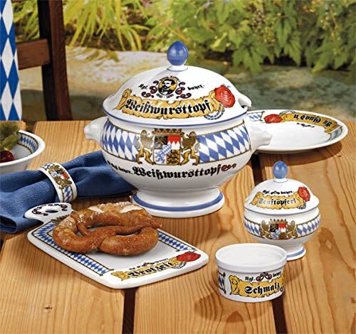 Seltmann Weiden 001.455693 Compact Bayern Löwenkopfterrine ohne Deckel 1,0 L, Porzellan, 1 Liter, Bl