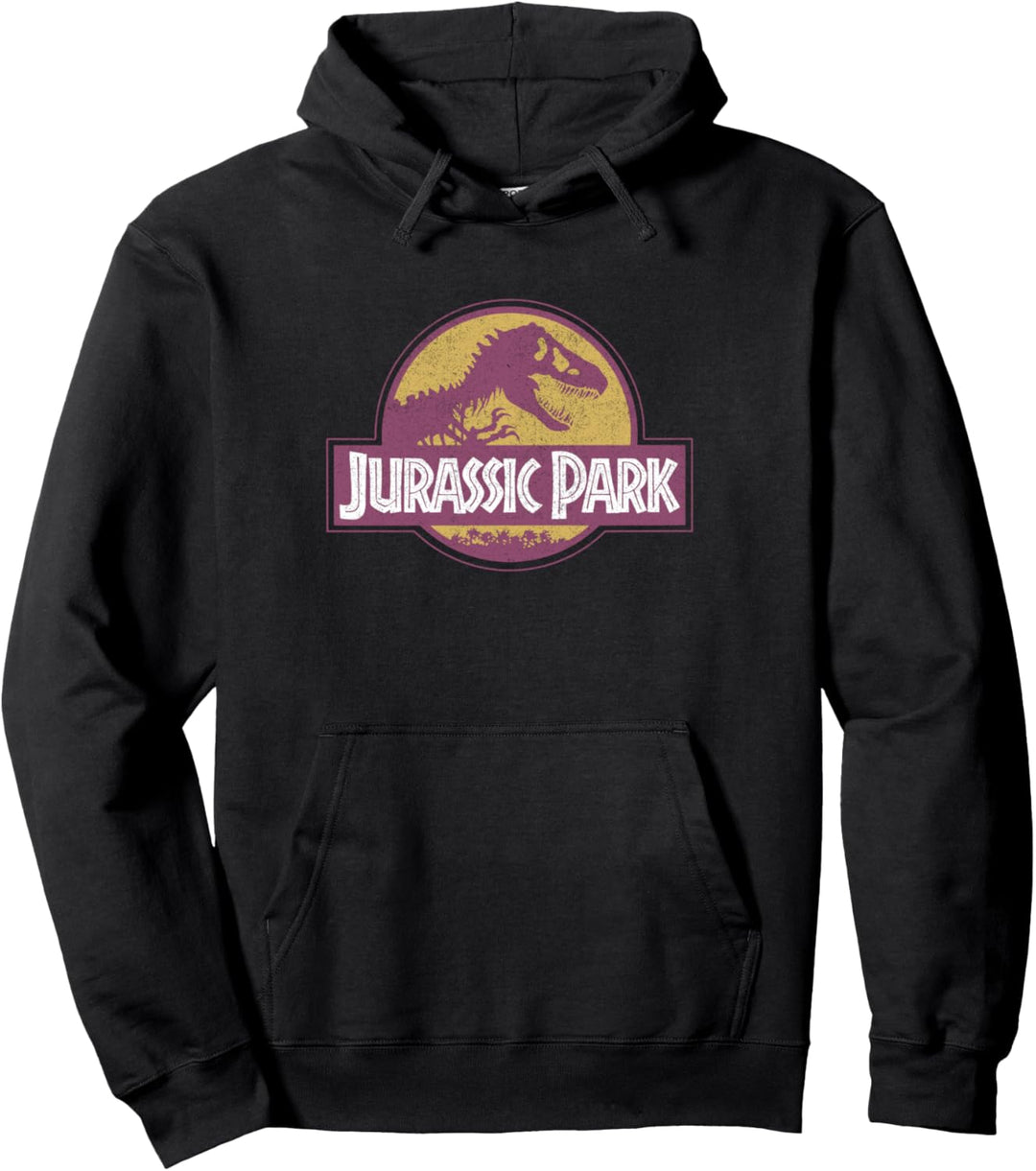Jurassic Park Classic Retro Red &amp; Gold Logo Pullover Hoodie