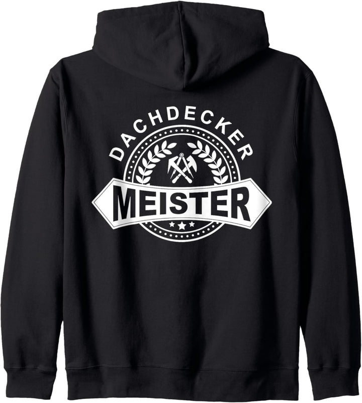 Dachdecker Meister mit historischem Zunftwappen Kapuzenjacke