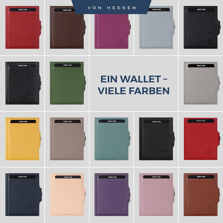 VON HEESEN Slim Wallet mit XL Münzfach Rose Rose XL MÜNZFACH (Kartenslot), Rose XL MÜNZFACH (Kartens