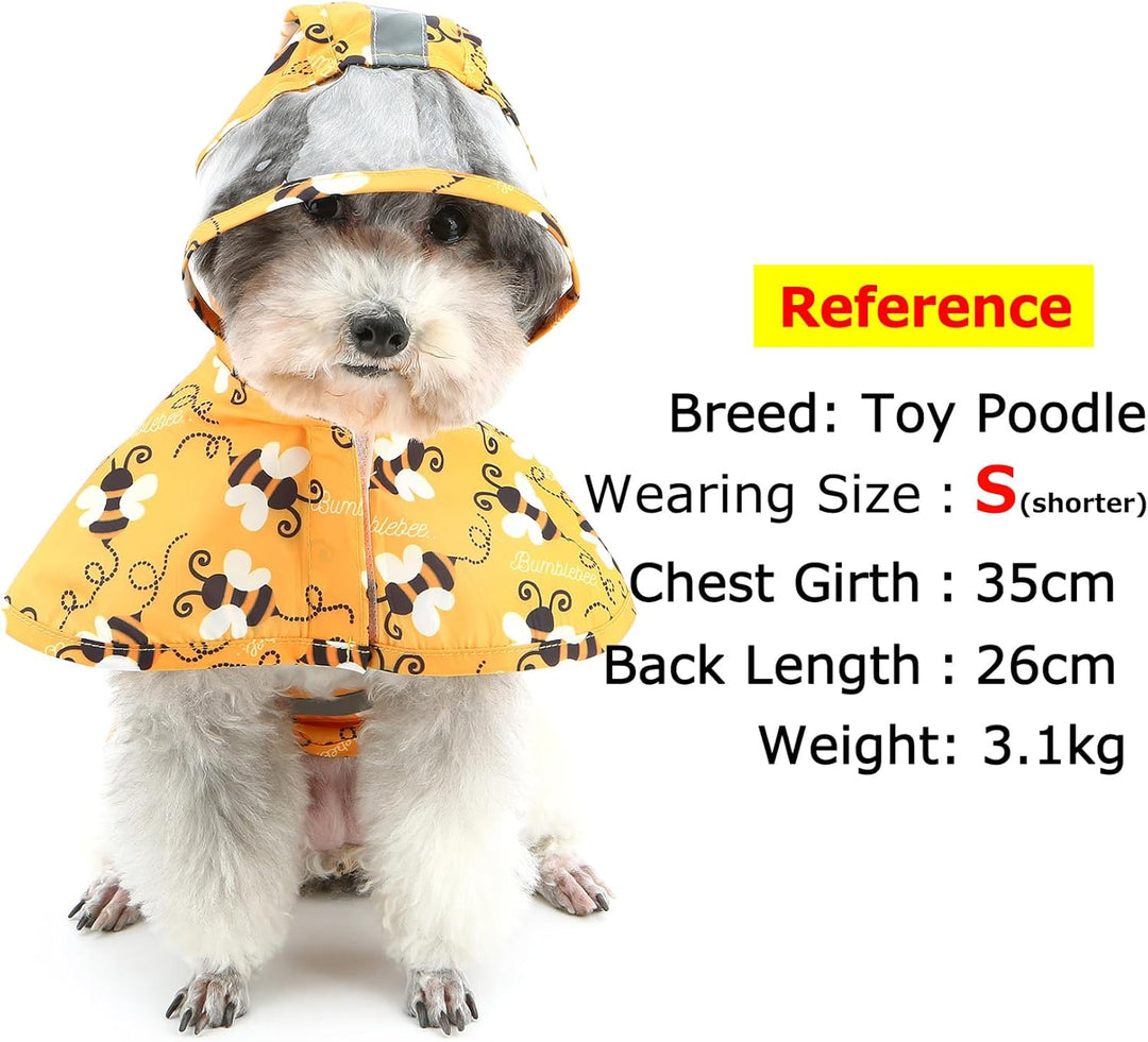 Zunea Wasserdichter Regenmantel mit Kapuze für kleine Hunde Reflektierende Welpen Regenjacke mit Lei