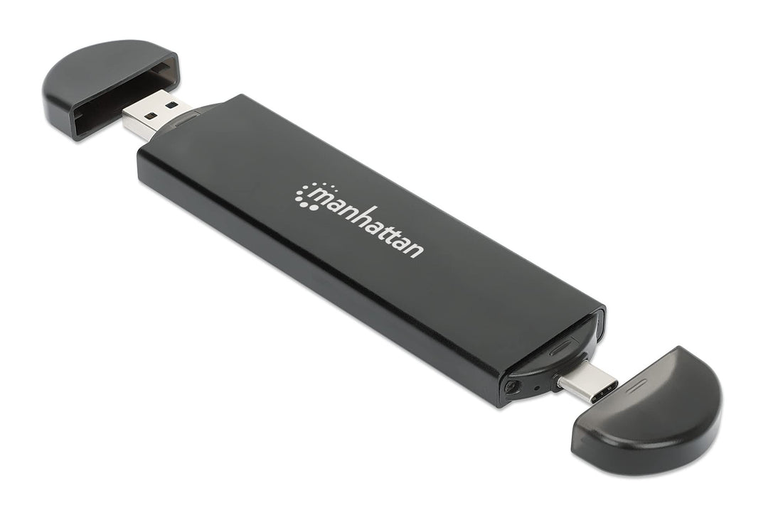 Manhattan USB zu SDD Schrank M.2 NVMe und SATA 130639 USB 3.2 Gen 2 Typ-C Stecker und Typ A Stecker