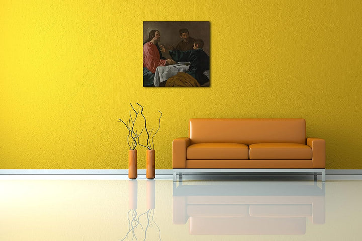 Printed Paintings Leinwand (60x60cm): Velázquez - Das Abendmahl in Emmaus 60x60 cm, 60x60 cm