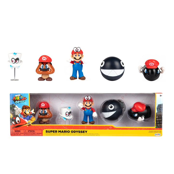 Super Mario Mario Odyssey 5er Pack, 6 cm