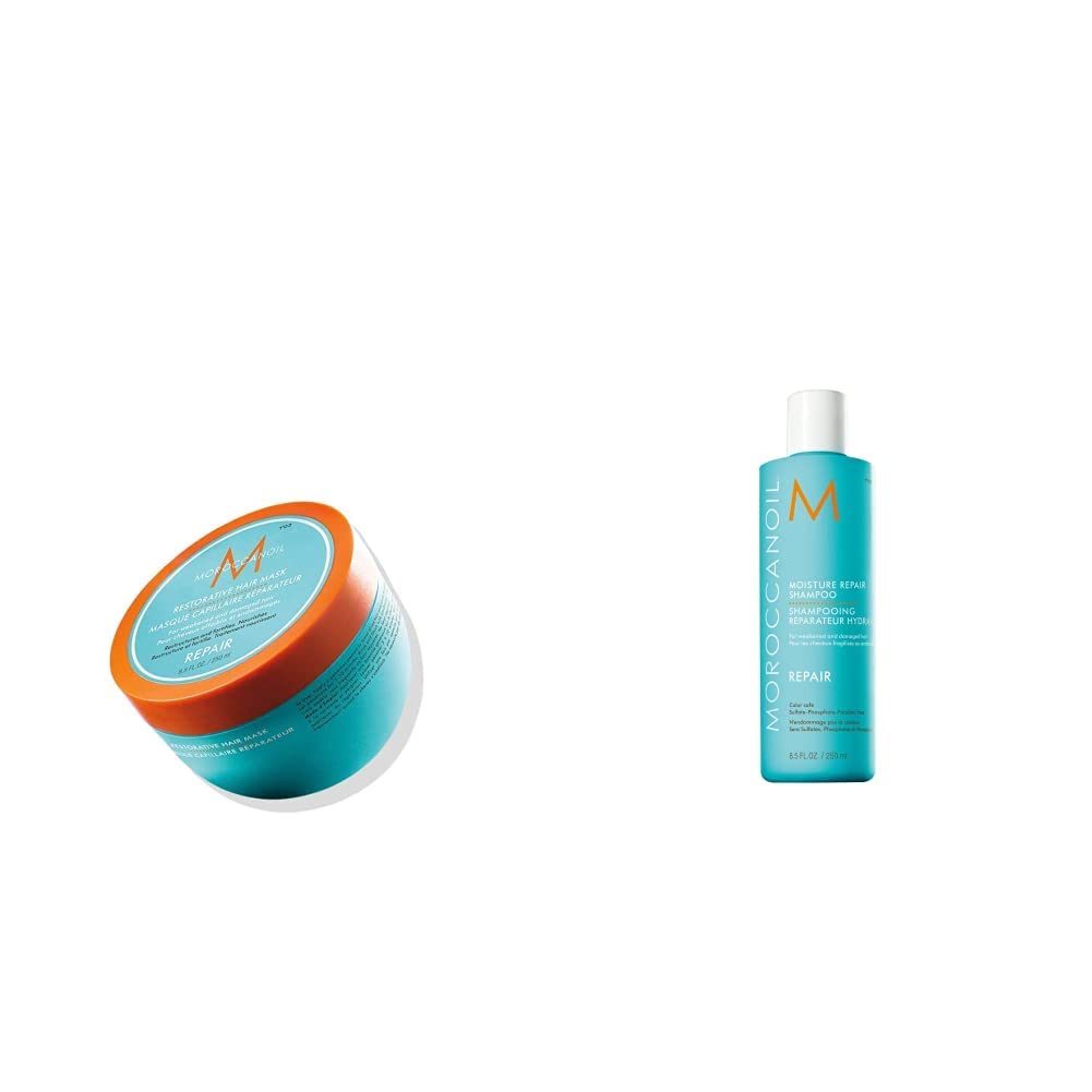 Moroccanoil Stärkende Haarmaske 250 ml (1er Pack) Bundle mit Regenerierendes Shampoo, 250 ml (1er P