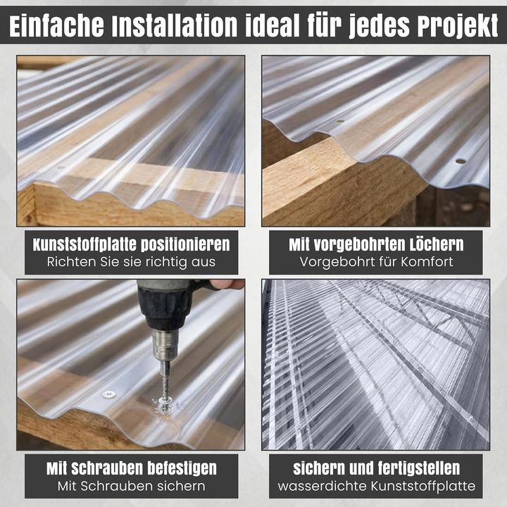 LP Projekt Trapez Wellplatten 90x250 cm - 5er-Set robust &amp; leicht-Dachplatten | UV-beständig &amp; wette