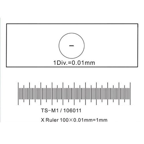AmScope MR095 Mikroskop-Tischkalibrierungsschieber für USB-Kamera 0,01 mm Tischmikrometer