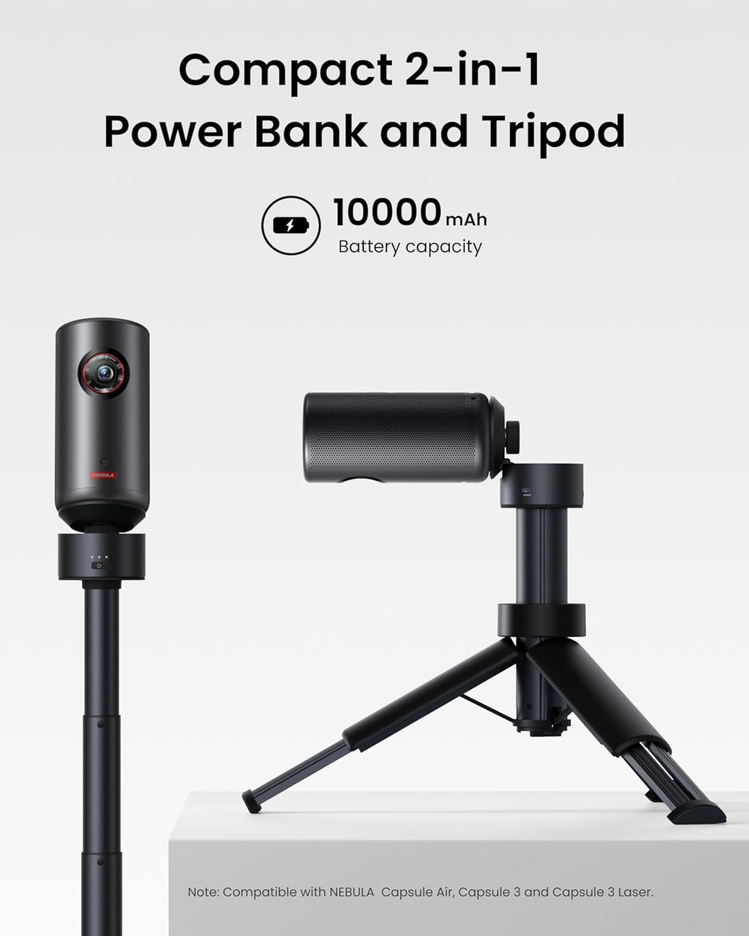 Nebula Capsule Battery Tripods Black, Black
