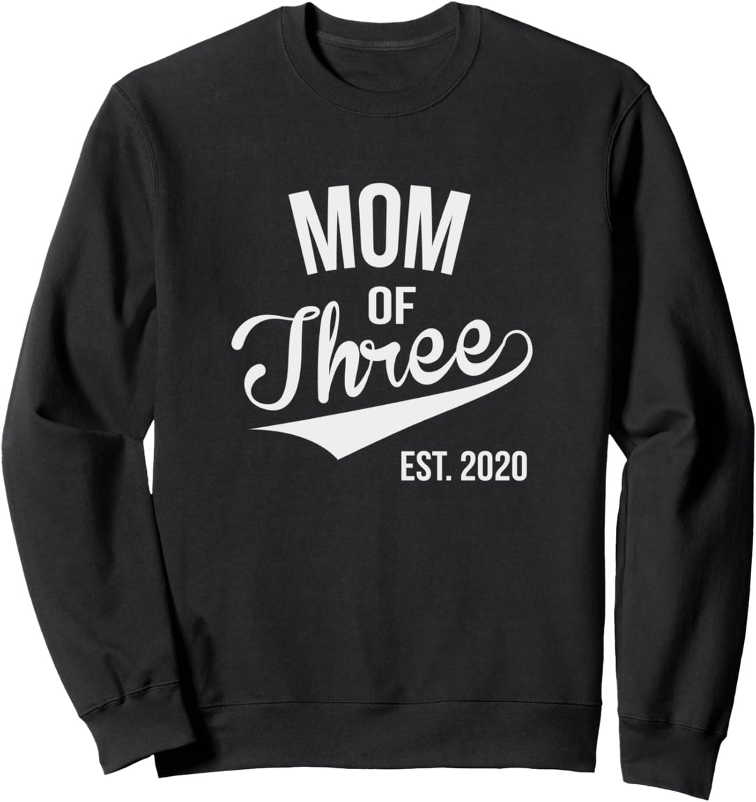 Mom of Three Est. 2020 Pregnancy Announcement Sweatshirt