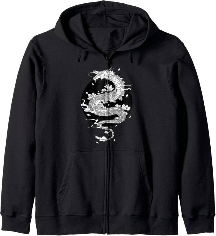 Japanische Japanische Drachen Kreatur Blumenmonster Kapuzenjacke
