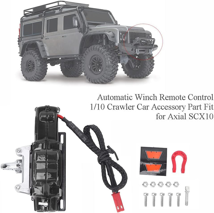 Pwshymi RC Auto Seilwinde Automatik 1/10, Höhe 32mm Seilwinde Automatik RC Metall für RC Axial SCX10