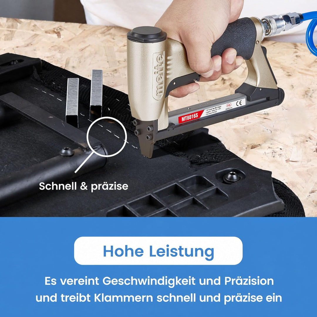 meite MT8016S Polsterhefter, 21 Gauge, Serie 80, 1,27 cm Krone, 0,6 cm bis 1,6 cm Länge, feiner Drah