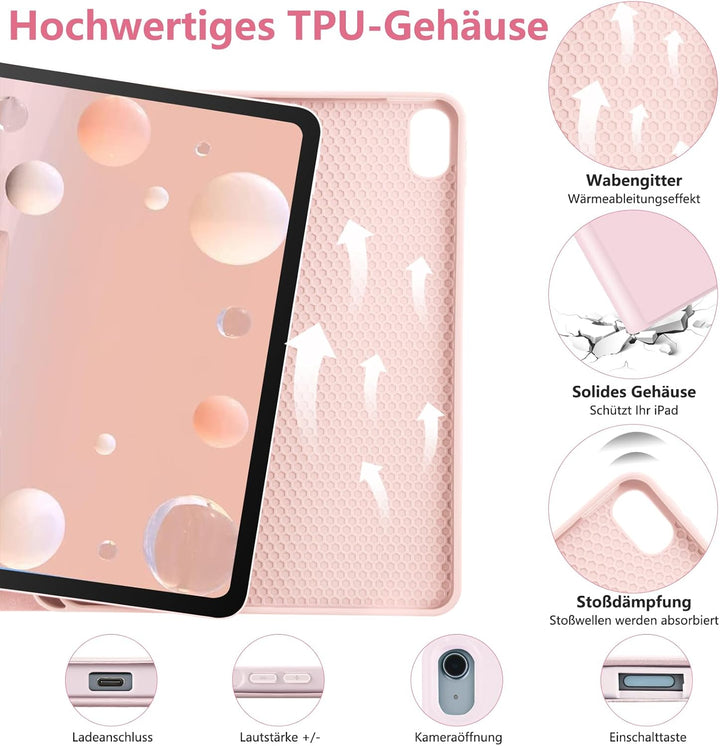 Tastatur Hülle für iPad Air 11"(M2) 2024/iPad Air 5 Gen 2022/iPad Air 4 Gen 2020 10.9'', Schutzhülle