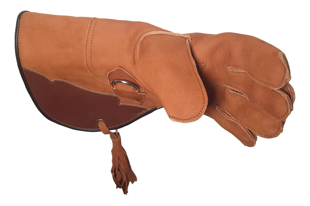 VlaMiTex J51 Falknerhandschuh für Falken und Habichte Greifvögel Handschuh aus Leder, M