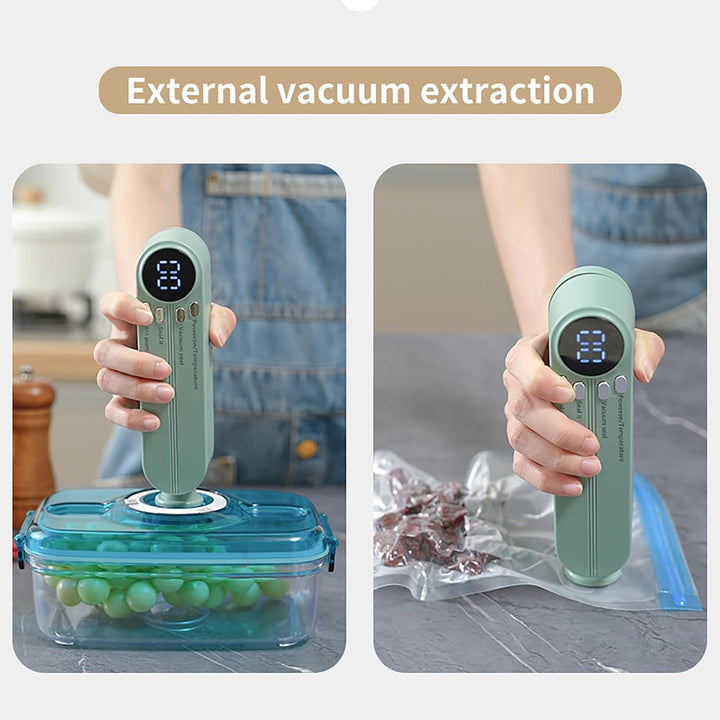 Mini Vakuumiergerät, Tragbar Vakuumierer für kontinuierliches Arbeiten mit hoher Geschwindigkeit, Fo