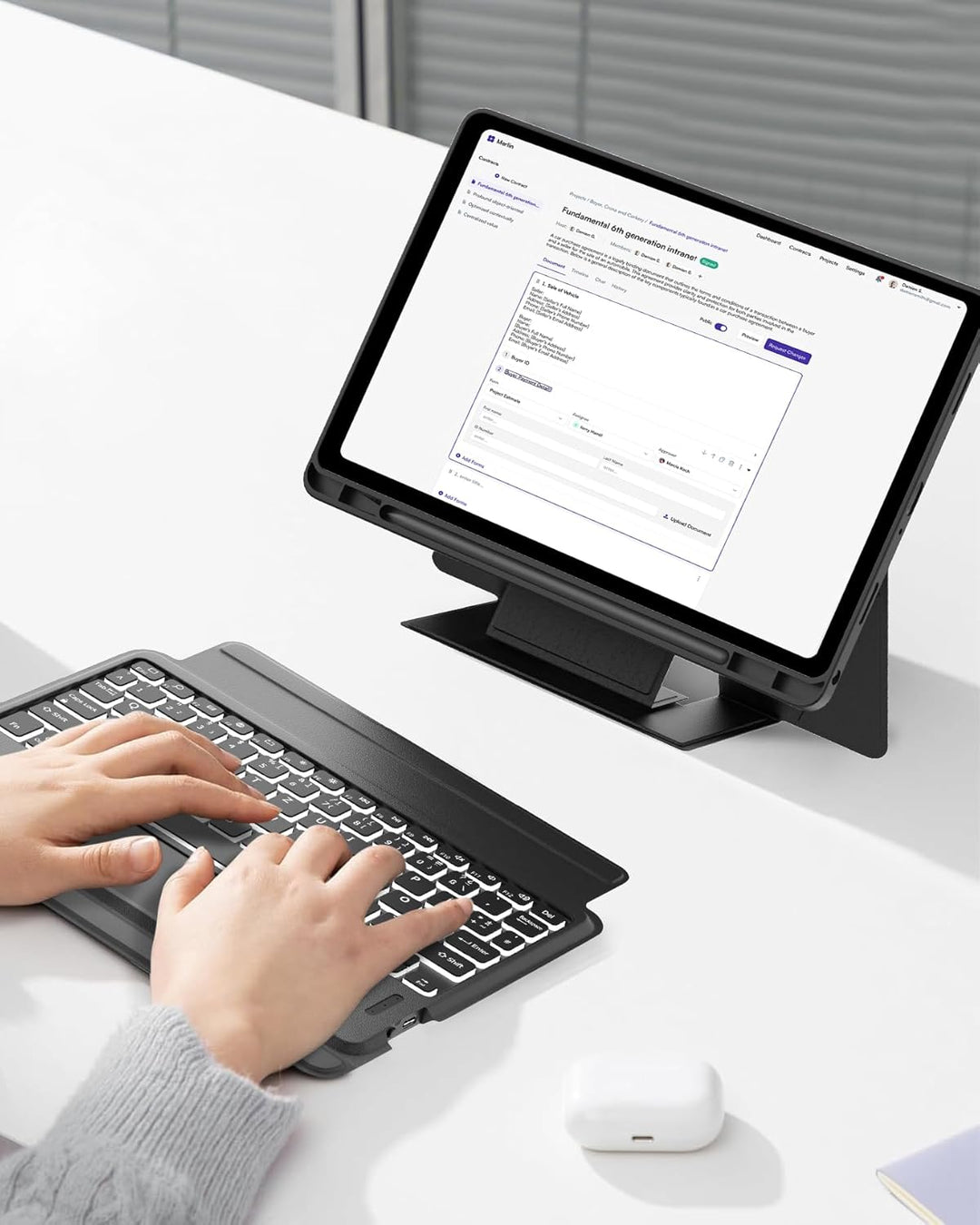 Für Galaxy Tab A9+ 11" Hülle mit Tastatur (2023 SM-X210/X215/X216) - DE QWERTZ, Ergonomische, Innova