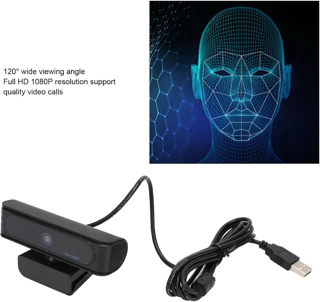 VBESTLIFE Gesichtserkennungs-Webcam, für Hello Full HD 1080P 30FPS, Streaming, Kompatibel mit für 11