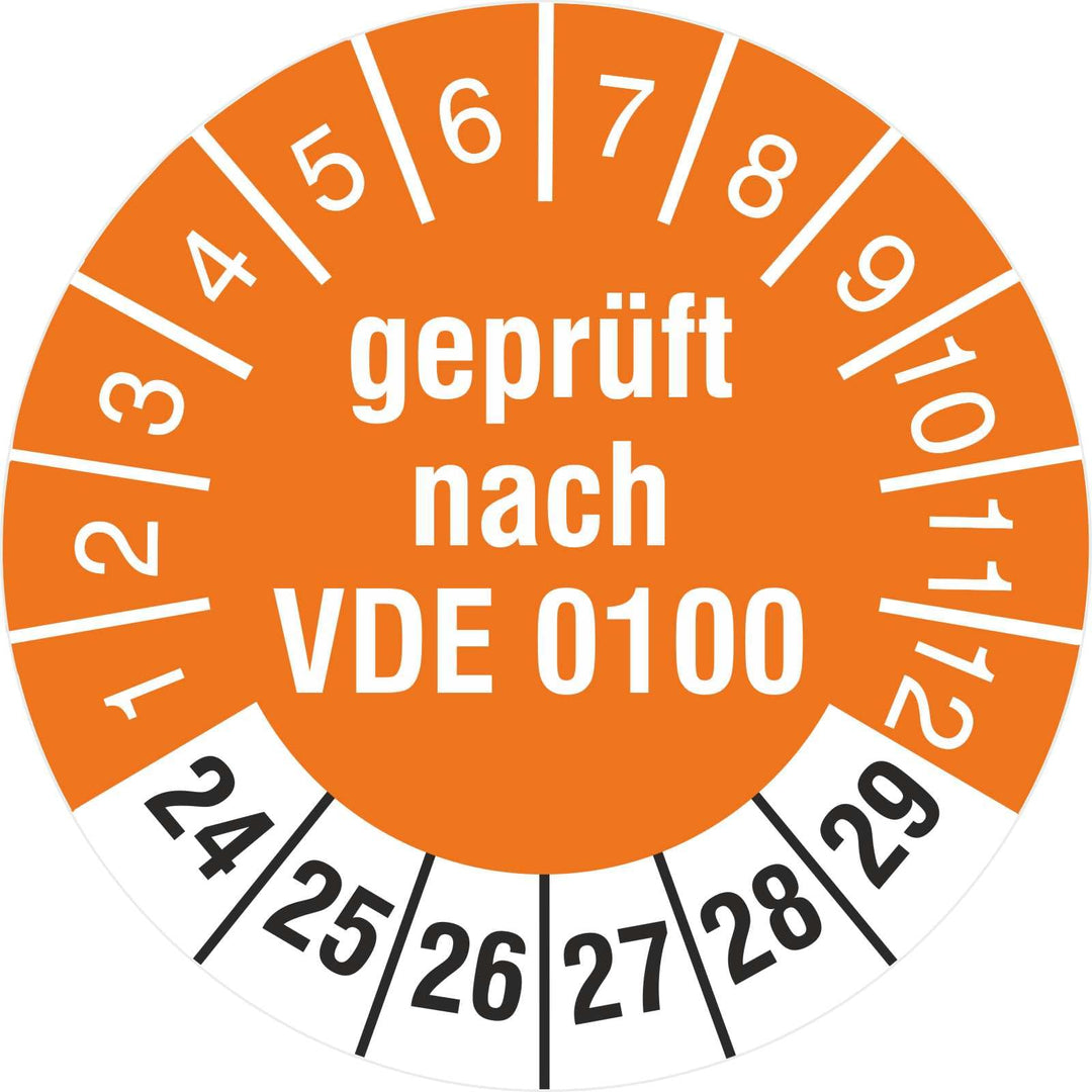 500 Prüfetiketten geprüft nach VDE 0100 2024-2029 18 mm Prüfplaketten 500 18mm Durchmesser, 500 18mm