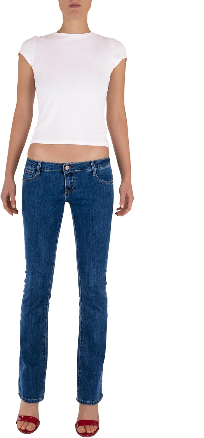 Fraternel Damen Jeans Hosen Bootcut Hüftjeans S Blau, S Blau