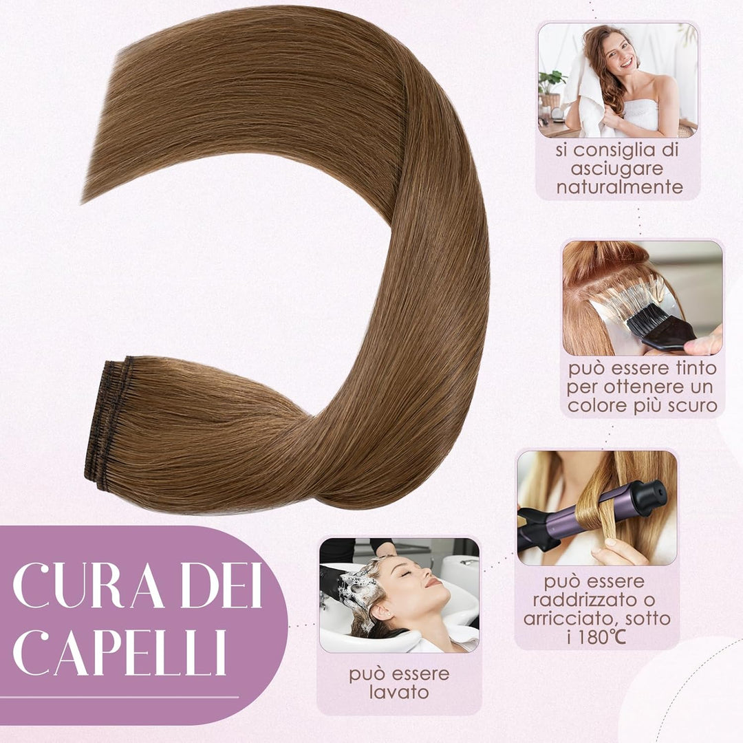 UK-Fashion-Shop Extensions Echthaar Clip In Remy Echthaar Haarverlängerungen Glatt 1 Tressen 5 Clips