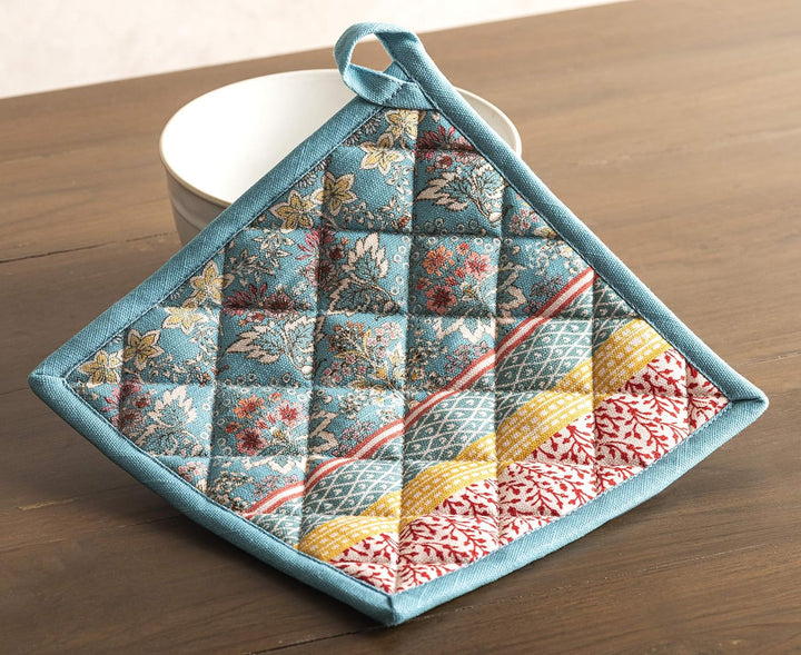 Maison d'Hermine Topflappen-Set, 100% Baumwolle, hitzebeständig, 20 cm x 20 cm, mit Schlaufe zum Gri