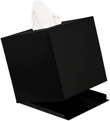 ovimar quadratische Kosmetiktücher Box Teksmona | Edelstahl | schwarz matt | Perfekter Taschentuch-,