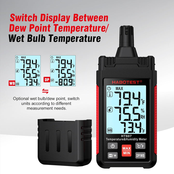 Habotest Temperatur- und Luftfeuchtigkeitsmesser HT607